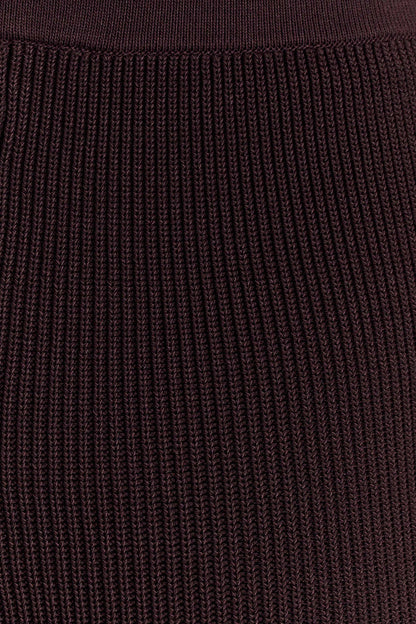 Suzie Ribbed Flared Pants - Chocolate
