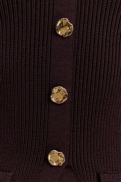 Suzie Ribbed Long Sleeve Longline Top - Chocolate