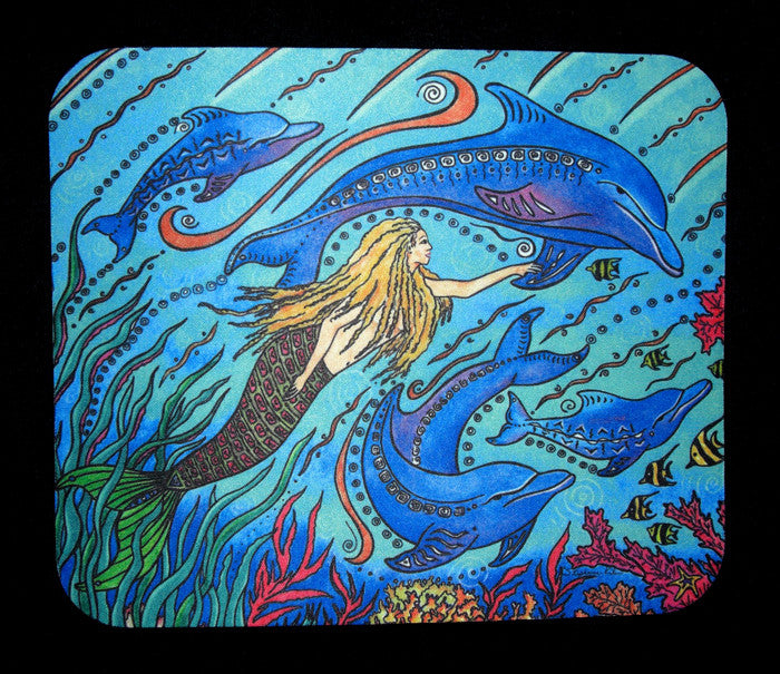 Swimming with Dolphins Mousepad