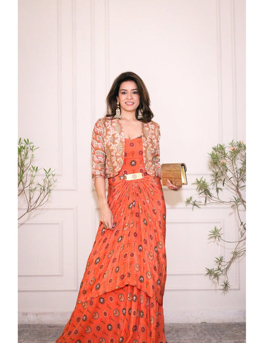 Taarani Drape Dress Set