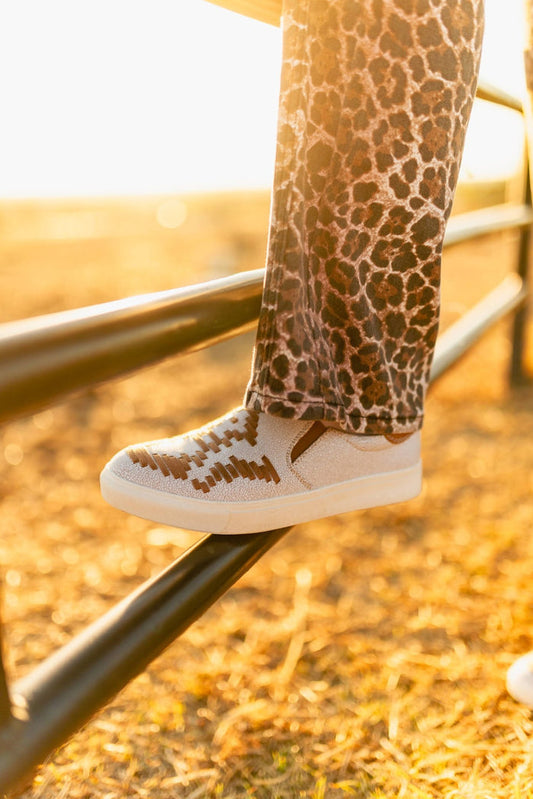 Tan Aztec Slip On Sneakers6
