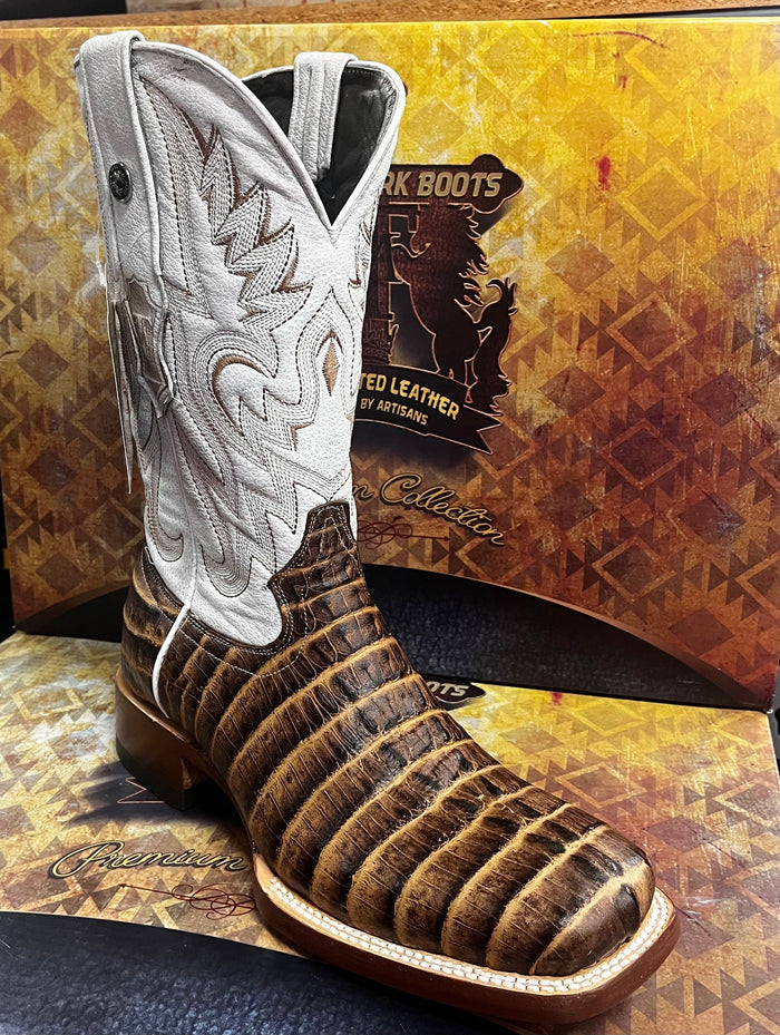Tanner Mark Men's Imitation Caiman Tail Western Boot in Orix