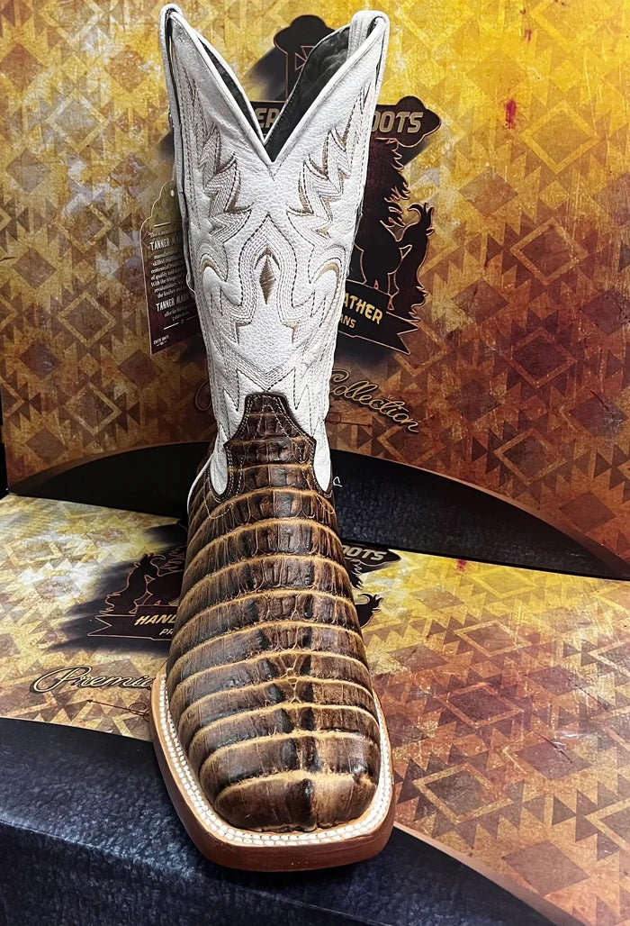 Tanner Mark Men's Imitation Caiman Tail Western Boot in Orix