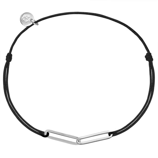 Textil Armband schwarz silber