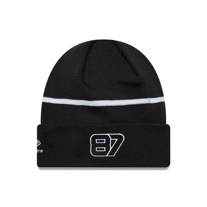 Pictured is this Oliver Bearman TGR Haas F1 Cuff Knit Beanie hat in black. 2