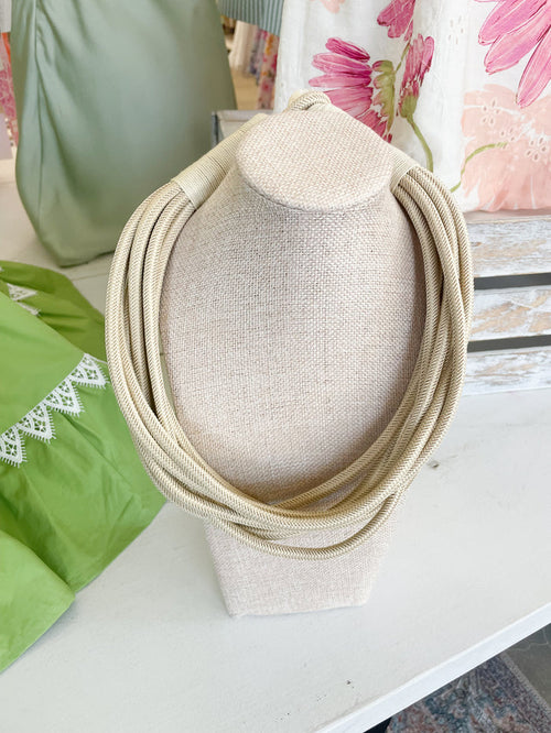 The Anchorage Rope Necklace-Beige