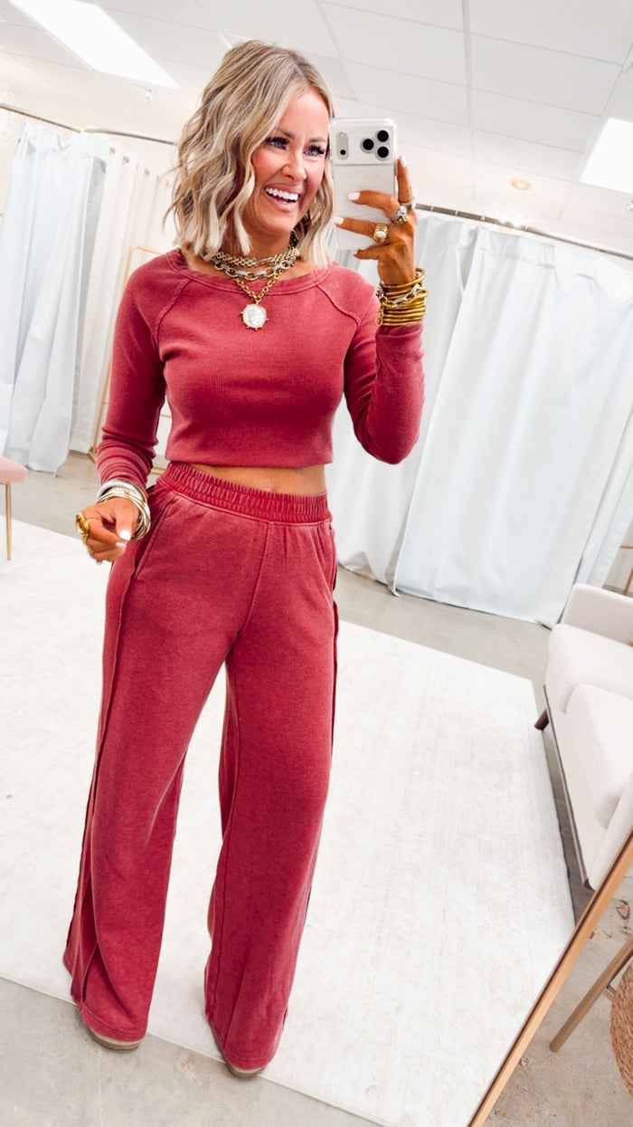 The Arabella Two Piece Set-Garnet