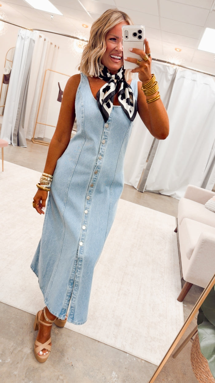 The Brighton Jean Midi Dress
