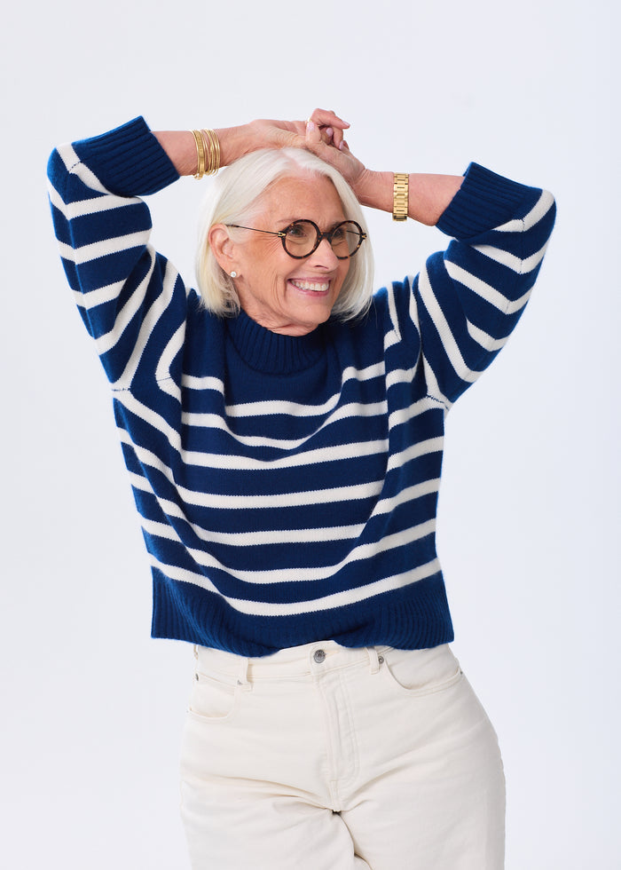 The Cashmere Crewneck - Striped - Discontinued Color
