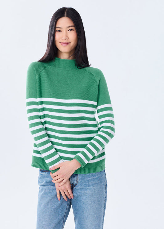 The Cotton Mock Neck - Striped - Discontinued Color
