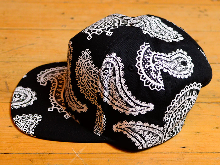 The Hundreds x Josh Vides Paisley Snapback - Black