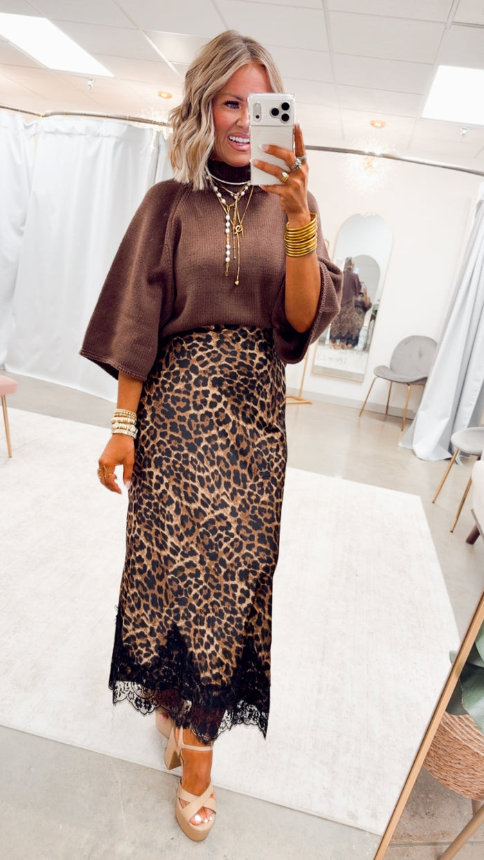 The Maddy Mock Neck Sweater-Chocolate