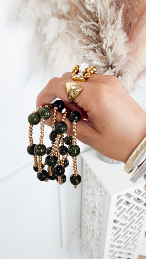 The Marbled Beauty Bracelet Set-Olive