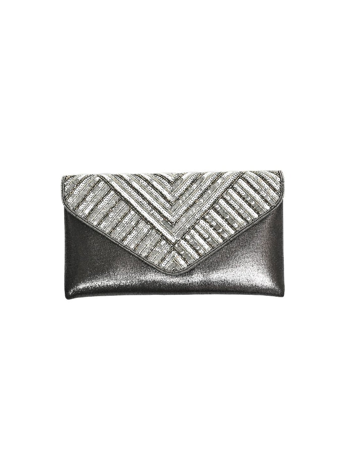 The Metallic Grey Clutch