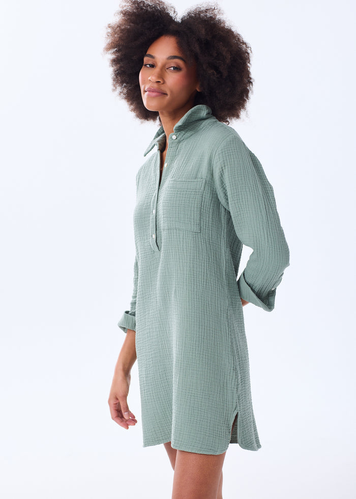 The Organic Cotton Gauze Shirt Dress - Triple Gauze - Discontinued Style