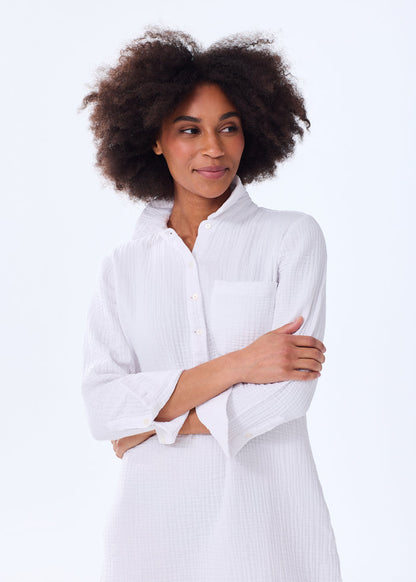 The Organic Cotton Gauze Shirt Dress - Triple Gauze - Discontinued Style
