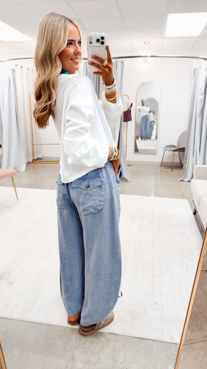 The Outlander Cargo Pants-Denim Blue