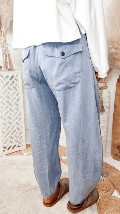 The Outlander Cargo Pants-Denim Blue