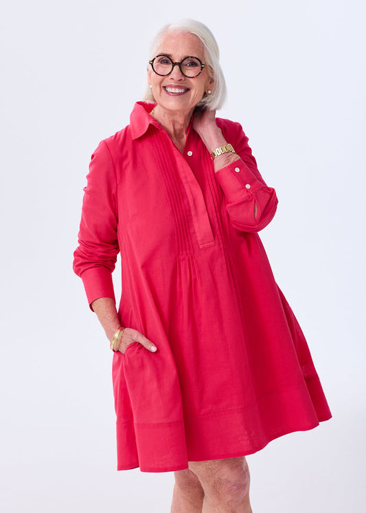 The Pintuck Shirt Dress - Discontinued Style