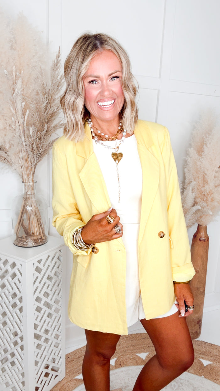 The Power Move Blazer-Yellow