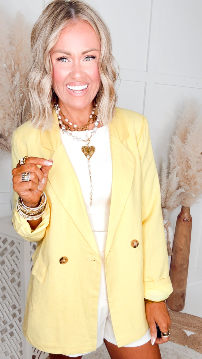 The Power Move Blazer-Yellow