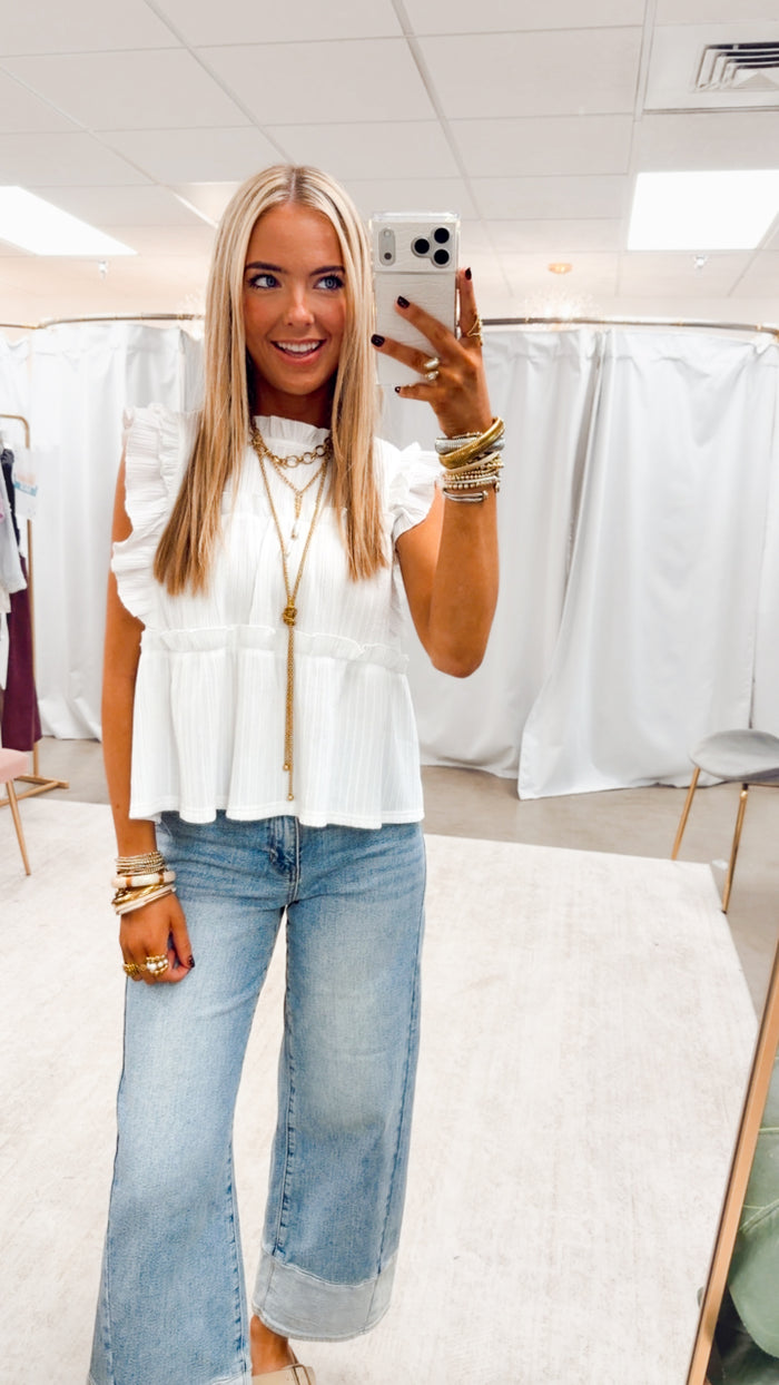 The Pretty Poise Blouse-White