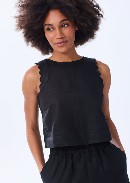The Scallop Linen Tank - Discontinued Color