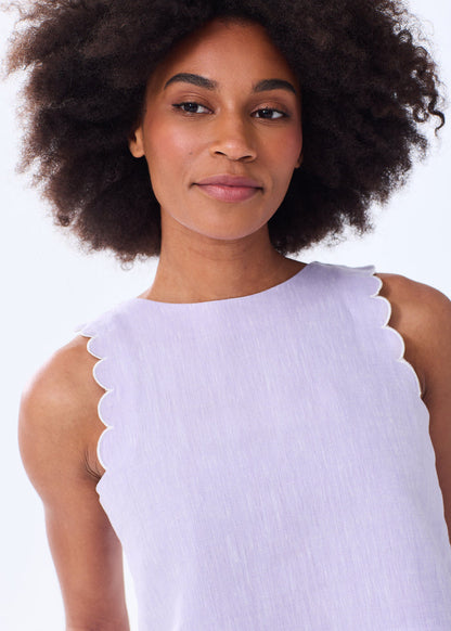 The Scallop Linen Tank - Discontinued Color