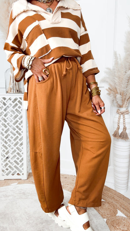The Stevie Barrel Leg Sweatpants-Terra