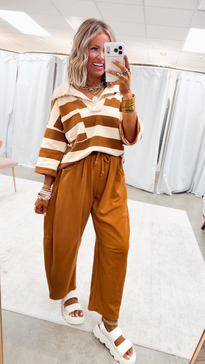 The Stevie Barrel Leg Sweatpants-Terra
