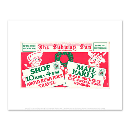 Amelia Opdyke Jones, New York City Transit Authority, The Subway Sun, Shop Early.. Mail Early Vol. XIV No. 4, 1947, New York Transit Museum, XX.2018.4.5. Â© Metropolitan Transportation Authority. Fine Art Prints in various sizes by Museums.Co
