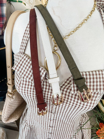 The Suede Darling Belt-Dark Cognac