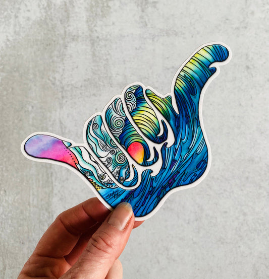 The Wave Shaka Sticker