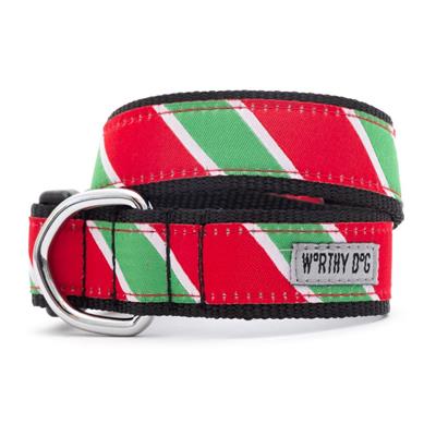 The Worthy Dog Holiday Stripe Collection Collars