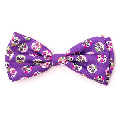 The Worthy Dog Skeletons Purple Bow Tie
