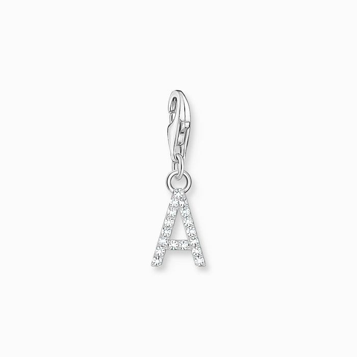 Thomas Sabo Charm-Anhänger Buchstabe A-Z mit weißen Steinen Silber
