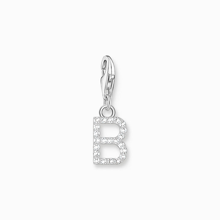 Thomas Sabo Charm-Anhänger Buchstabe A-Z mit weißen Steinen Silber