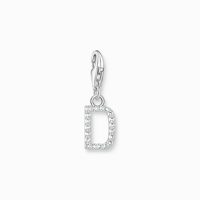 Thomas Sabo Charm-Anhänger Buchstabe A-Z mit weißen Steinen Silber