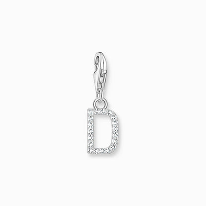 Thomas Sabo Charm-Anhänger Buchstabe A-Z mit weißen Steinen Silber