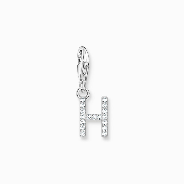 Thomas Sabo Charm-Anhänger Buchstabe A-Z mit weißen Steinen Silber