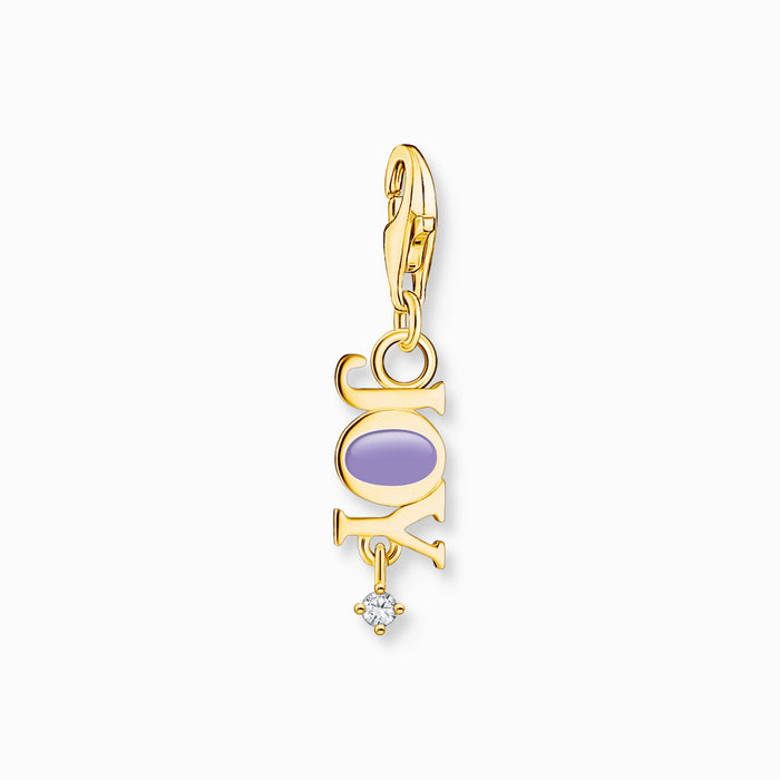 Thoms Sabo Charm-Anhänger Joy mit weißem Stein vergoldet - 2007-565-13