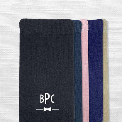 Three-Letter Monogram Wedding Socks – Personalized Bowtie Initial Socks