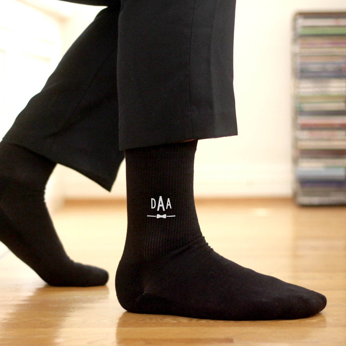 Three-Letter Monogram Wedding Socks – Personalized Bowtie Initial Socks