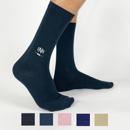 Three-Letter Monogram Wedding Socks – Personalized Bowtie Initial Socks