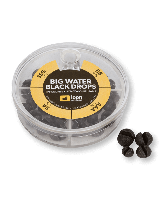 Tin Drops 4 Division (Big Water) Loon Outdoors Black Fly Tying Rivers and Glen Trading Co