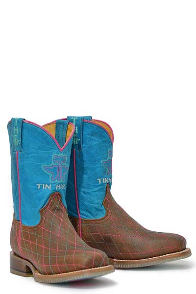 Tin Haul Kids Wide Square Hearts and Colts Boot
