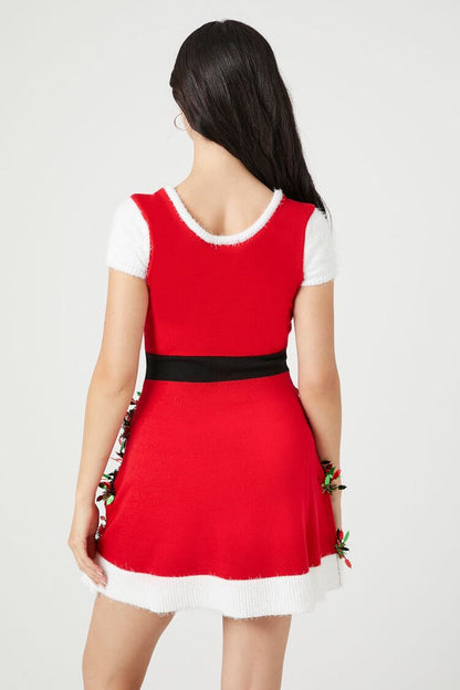 Tinsel Garland Santa Mini Dress