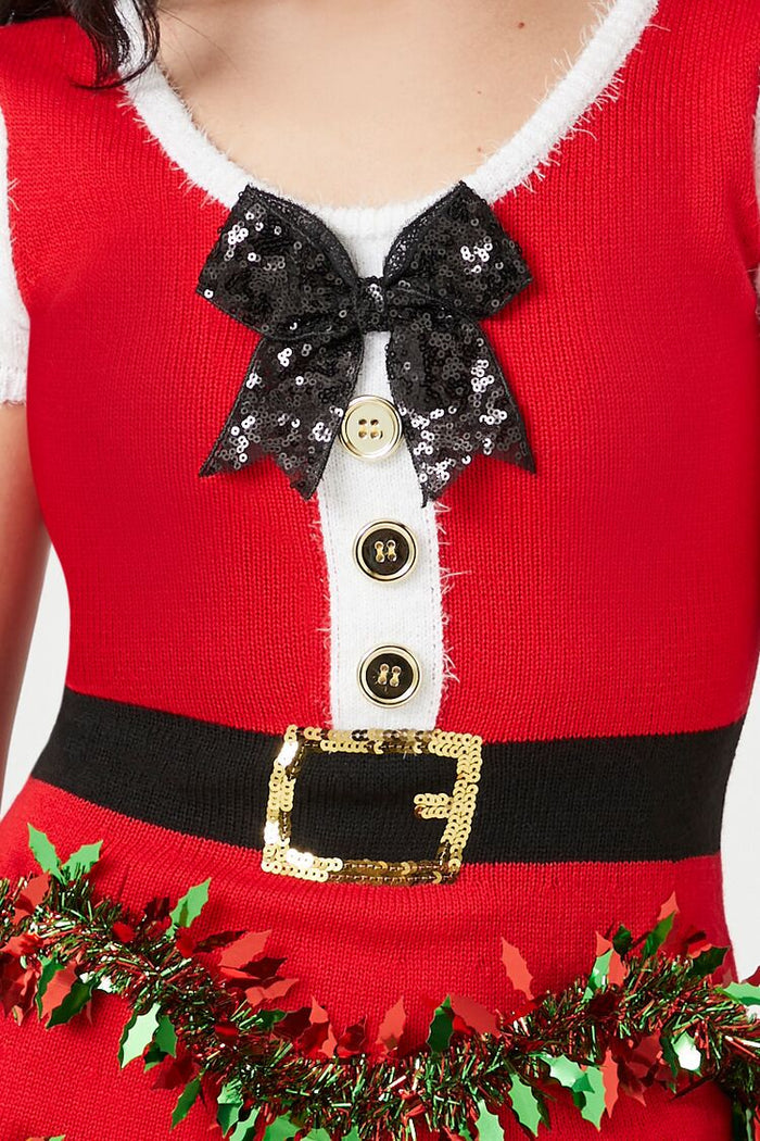 Tinsel Garland Santa Mini Dress