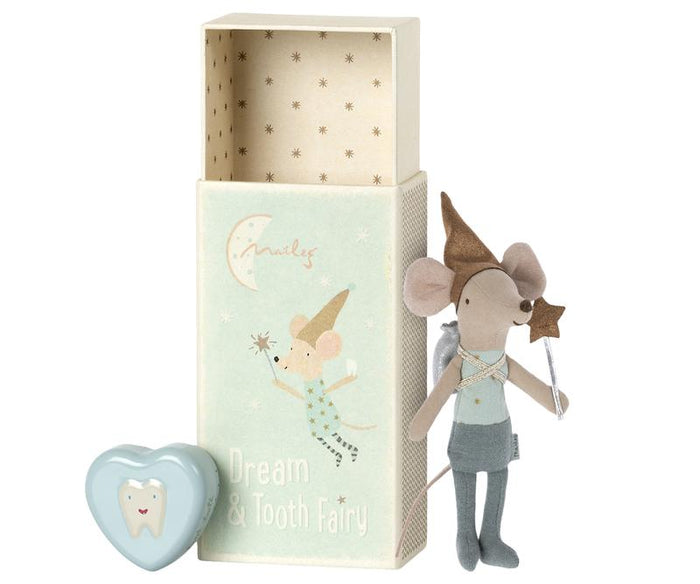 Tooth Fairy Mouse, Big Brother in matchbox - Blue