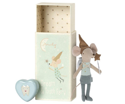Tooth Fairy Mouse, Big Brother in matchbox - Blue